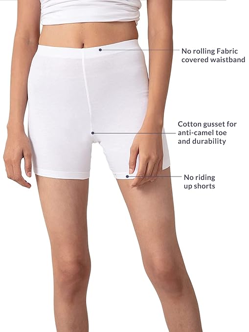 NYKD Cotton Stretchable Cycling Shorts for Women (Shorties/Underskirt Shorts)