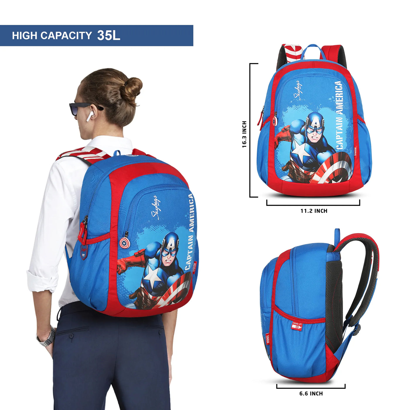 SKYBAGS MARVEL Captain America BACKPACK RED